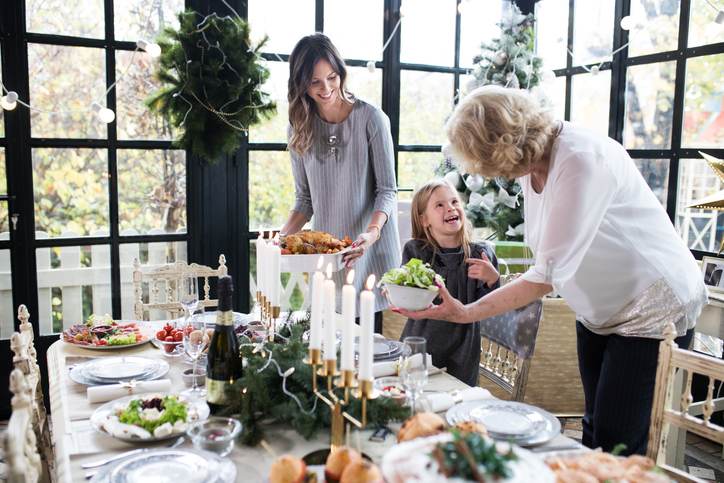 Family enjoying preparing Christmas